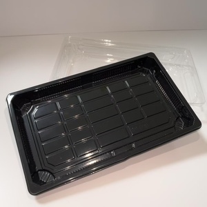 Tùy chỉnh dùng một lần <span class=keywords><strong>Sushi</strong></span> Pet nhựa hình chữ nhật Salmon <span class=keywords><strong>Sushi</strong></span> takeout container với nắp - Product Image 4