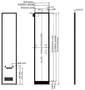 7 Zoll Full IPS TFT LCD 280*1424 MIPI DSI LCD Industries teuerung Medizin produkt Streifen leiste langes Display ohne Touch panel - Product Image 6