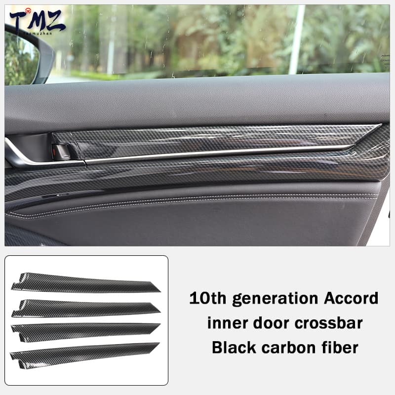 Black Carbon Fiber inner door crossbar 4 pieces