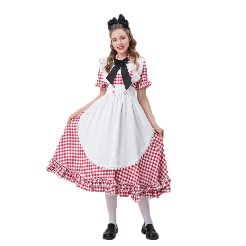 2023 Venda Quente Euro-Americana Fantasia Maid Vestido Terylene Lolita Cosplay Princesa Traje Para O Dia Das Bruxas De Natal