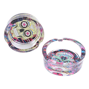 85mm yüksek kalite özel Logo cam duman küllük Modern tasarım yanıp sönen yuvarlak cam kutu başına kül tablası-6 sayım-çeşitli - Product Image 3
