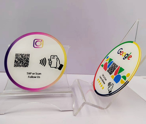 Nhà máy tùy chỉnh phương tiện truyền thông xã hội NFC thẻ Google xem xét trang web mã QR NFC Acrylic không thấm nước và chống xước QR Logo mã - Product Image 5