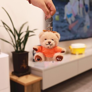 Teddy Bear anahtarlık kolye sırt çantası bebek baskılı adı ODM özelleştirilebilir peluş yıkanmış tekniği için stres giderici hareketli kulaklar - Product Image 4