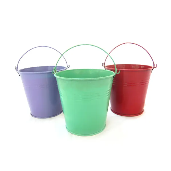 Home Decoration Mini Metal Purple Green Red Bucket Galvanized Mini Bucket Can Be Planted and Contains Small Items