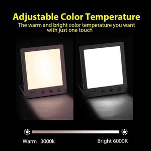 Işık tedavisi lambası UV içermeyen tam spektrum 10000 Lux güneş lambası ayarlanabilir parlaklık renkleri 4 zamanlayıcılar hafıza fonksiyonu dönebilen - Product Image 3
