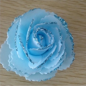 Mới 7cm hoa hồng Đầu răng cưa bột vàng cạnh bọt hoa hồng nhà trang trí đám cưới tự làm Hoa Bóng làm vật liệu - Product Image 3