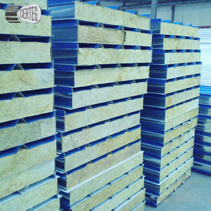 Custom Size Prefabricated Fire <strong>Rated</strong> <strong>Building</strong> Material Partition <strong>System</strong> CTG-R33 Rockwool Sandwich Panel - Product Image 5