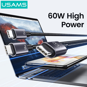 สายชาร์จเร็ว2 in 1กำลังสูง SJ740 USAMS 60W พร้อมพอร์ตคู่สำหรับการชาร์จและสายเคเบิลข้อมูล Type-C ไปยัง Type-C - Product Image 4