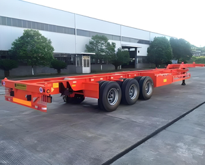 Factory Price 50 Tons <strong>Loading</strong> Capacity 6.5 Tons Tare Weight 3 Axles <strong>Container</strong> Transporting Chassis Skeleton Semi Trailer - Product Image 5