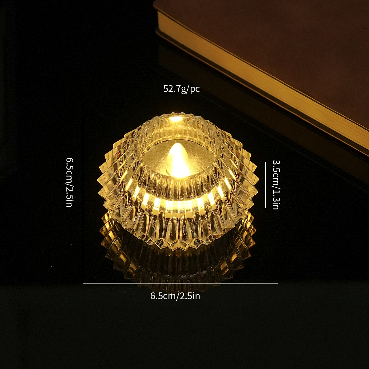 Diamant de cristal de grande taille - Lumière chaude