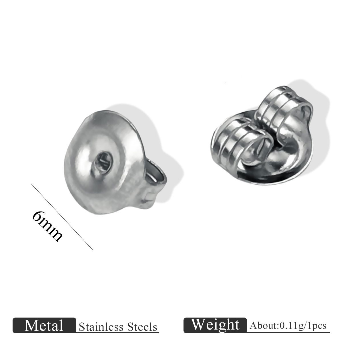 Bouchons d'oreilles 6 mm argent