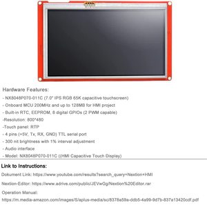 Nx8048p070-011c-y di Nextion 7 pollici intelligente TFT modulo LCD Display Touch Screen nextion nx8048p070-011c-y 7 Nextion Display - Product Image 2