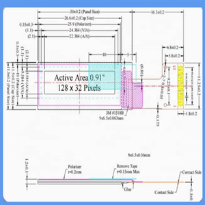 Modulo Display OLED da 0.91 pollici 128*32 SSD1306 interfaccia SPI/IIC per Arduino 4pin 7pin - Product Image 5