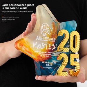 2025 Tùy Chỉnh 3D Kim Loại Pha Lê Màu Trophy Nhân Viên Cuộc Họp Hàng Năm Kỷ Niệm Sáng Tạo Huy Chương Cho Thương Hiệu quà Tặng - Product Image 2