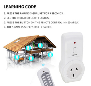Smart Power <strong>AU</strong> Plug Socket 433.92Mhz Wireless <strong>Remote</strong> Control Contact On/Off Light Switch Socket - Product Image 6