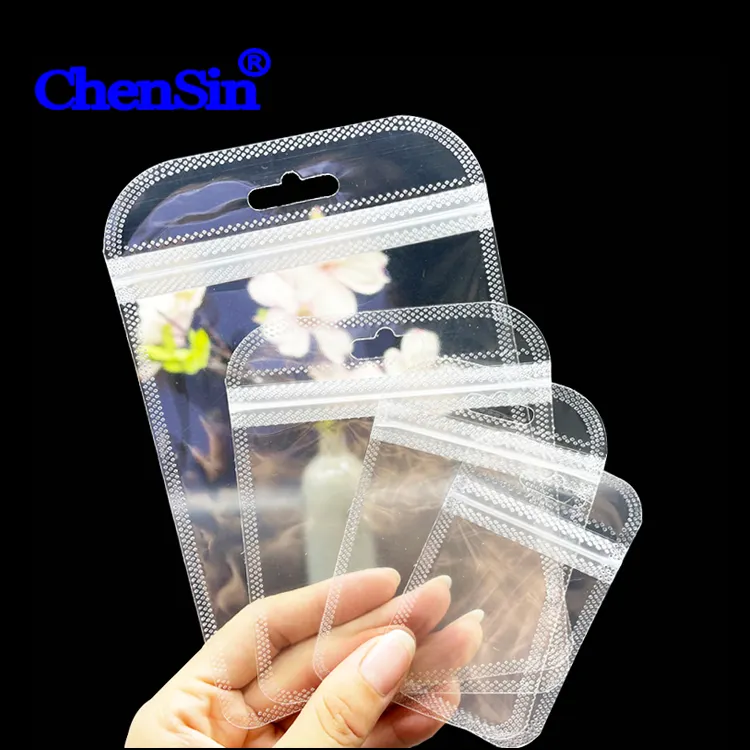 ziplock bag for accessories Custom printed packaging pouch jewelry plastic pouch zipper bag transparent clear zip lock bags