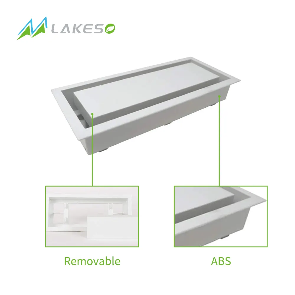 Lakeso Drywall Air Vent Air Register Hvac Ventilación Plástico Flush Wall Register Vent