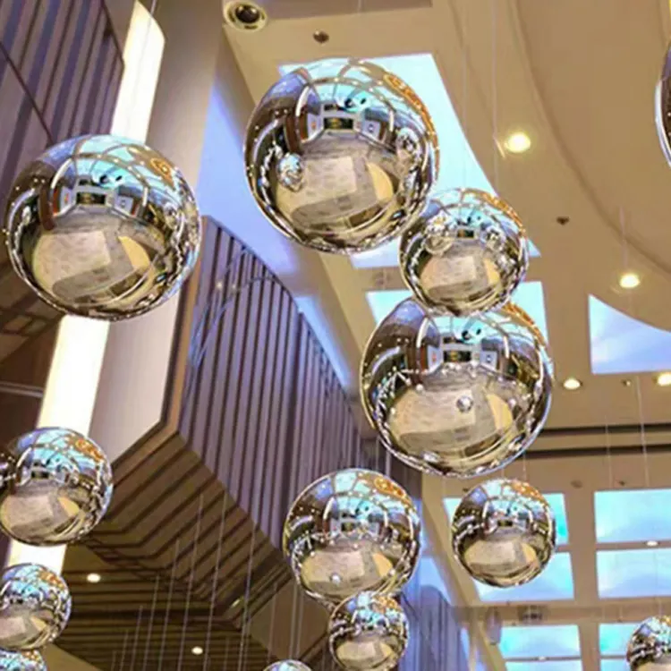 PVC dekorative schillernde Stoßstange Blase Riese Silber schillernde Weihnachten große glänzende Kugel Werbung aufblasbare Spiegel kugeln