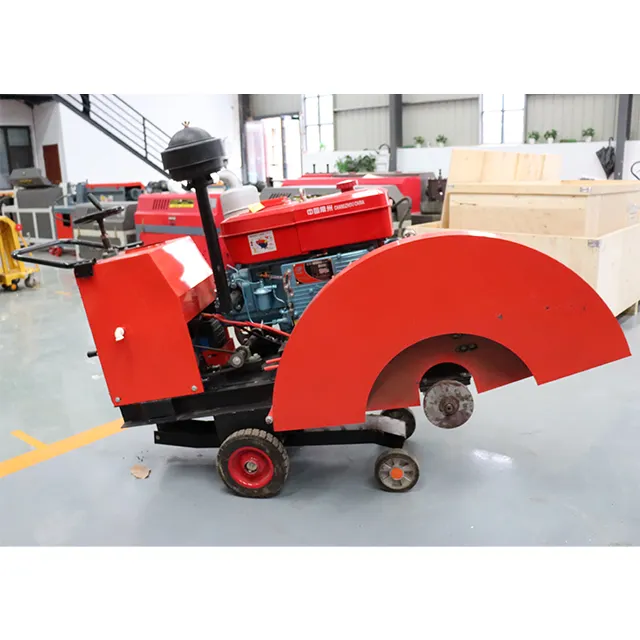 Tốc độ cao 600 mét Điện sàn bê tông cắt Saw 0-30 m/h xăng động cơ bê tông Saw Cutter cho bán Đường máy cắt