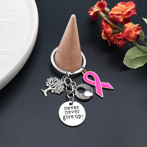 Fabrika mor mavi sarı kırmızı yeşil pembe şerit anahtarlık püskül charm hayat ağacı anahtarlık meme kanseri farkındalık anahtarlık - Product Image 3