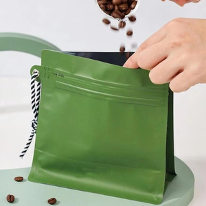 Kahve çekirdeği için özel İpli ve desen tasarım fermuar iç tek yönlü valf ile çevre dostu Brandable kahve torbalar - Product Image 1
