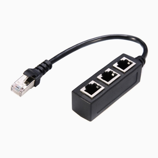 Nero: RJ45 maschio a tre femmine (2)