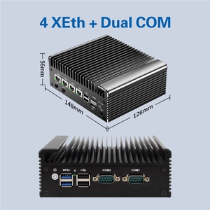 J6412 Embedded NUX Box Mini Industrial <strong>Desktop</strong> <strong>Computer</strong> 4 LAN 6 USB 2 COM <strong>Linux</strong> Wifi 4G DDR4 RAM for AU US CN Plugs New Product - Product Image 4