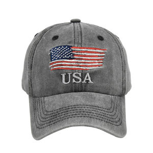 Denim Jean OEM Custom Embroidery Nylon Logo Rope Flames American <strong>Flag</strong> on Brim Snapback Hats Baseball Caps