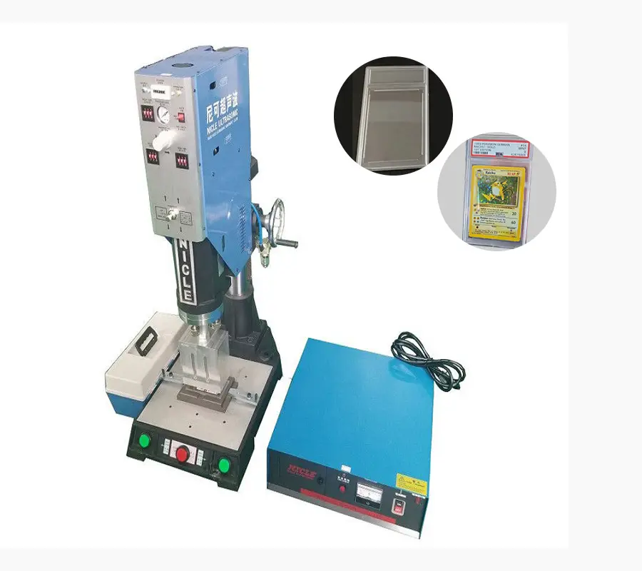 Máquina de soldadura ultrasónica de plástico con bocina, máquina de soldar Manual con tarjeta acrílica de 20k y 2600w, soldador ultrasónico de Pokemon, tarjeta de clasificación, placa PSA