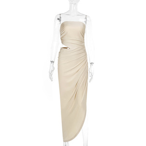 Viviblook Z1011ds02 Phụ Nữ Quần Áo Câu Lạc Bộ Bên Mặc Rỗng Tắt Vai Dài Maxi Không Tay Buổi Tối Dresses Bodycon - Product Image 4