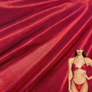 Hot bán sáng bóng óng ánh Holographic kim loại Lá Chấm nylon spandex vải dancewear Đồ bơi thể dục dụng cụ beachwear vải - Product Image 1