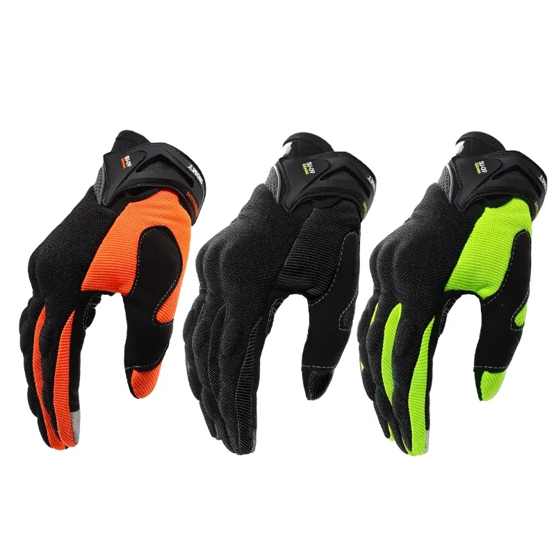 Wholesale off-road summer breathable Non-slip full fingers Unisex cycling Touch screen motorcycle Racing gloves