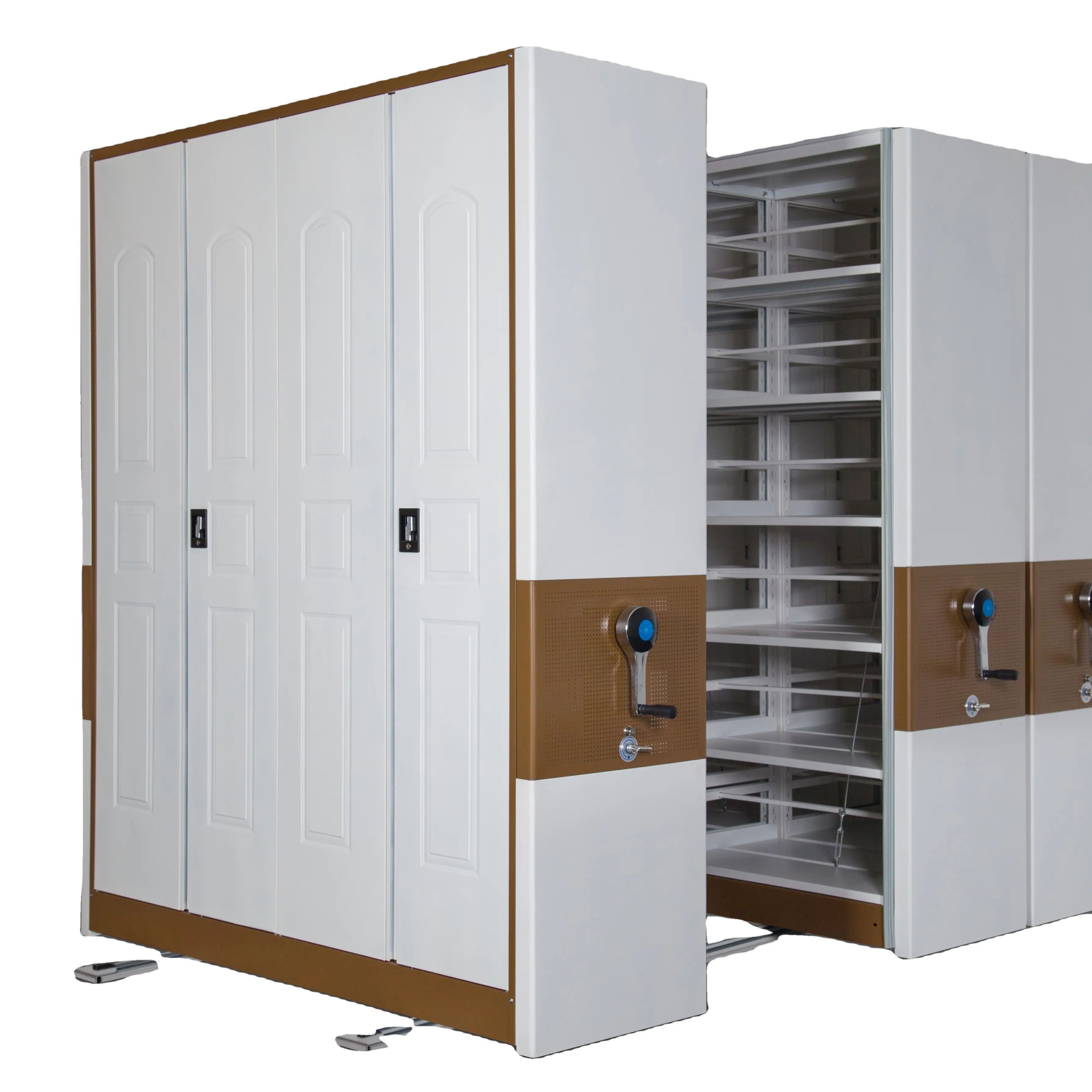 High density metal archive cabinets manual mobile compactor automation digital convenient