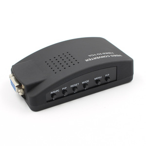 Fjgear RCA compuesto AV S-Video a VGA convertidor caja CCTV DVR PC portátil a TV proyector VGA entrada a salida VGA Video Conve