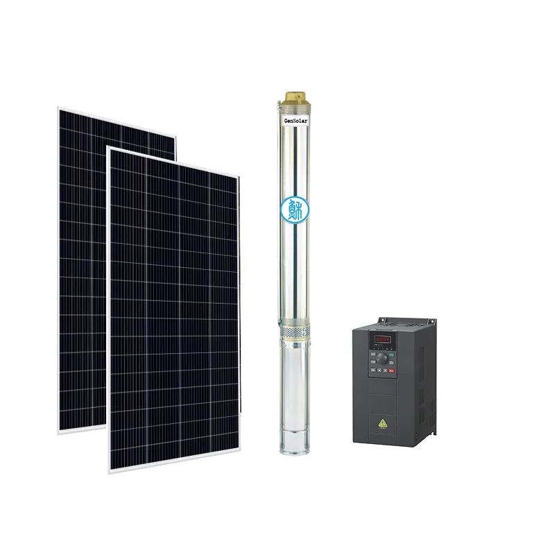 2.2kw tüm set güneş su pompası sistemi ile güneş panelleri MPPT VFD güneş ve ızgara giriş AC DC güneş dalgıç su pompası