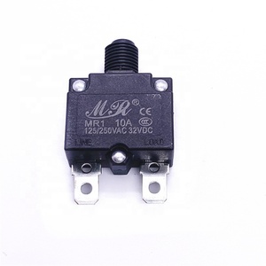 תרמית מפסקים 10A 125/250V AC 32V DC לדחוף כפתור איפוס עומס יתר מגן עומס מתג מתג