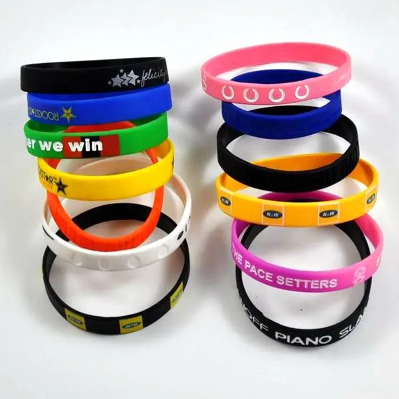 custom logo full color beautiful silicone bracelets for gifts