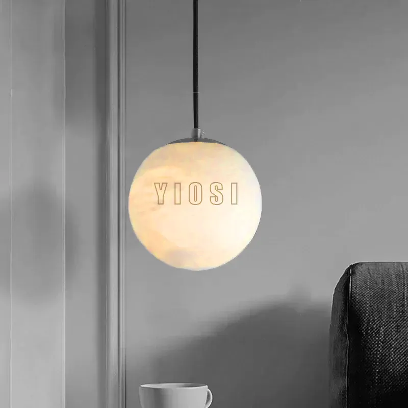 Lampe suspendue en albâtre au Design moderne de haute qualité, utilisée pour la salle à manger, le salon et la chambre à coucher