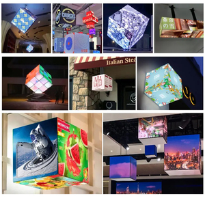 4/5 ใบหน้ากลางแจ้ง LED สีเต็มรูปแบบ Cube หน้าจอ P 2.5 แขวน 200*200 มม.SMD Magic Cube จอแสดงผล 45 องศามุมโมดูล - Product Image 5