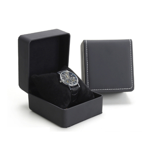 Nhà máy cung cấp biểu tượng tùy chỉnh sang trọng đồng hồ bao bì hộp cao cấp PU da đen đỏ hộp đồng hồ với gối - Product Image 3
