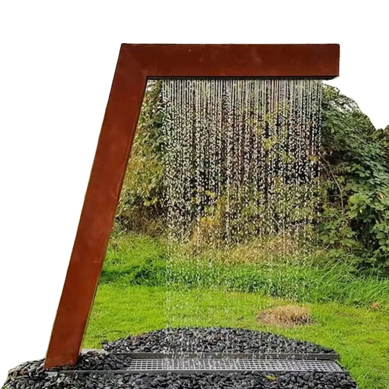 Garden art decoration Vertical Water Wall Fountain Rusty Corten Steel Backyard Decoration Water Fountain