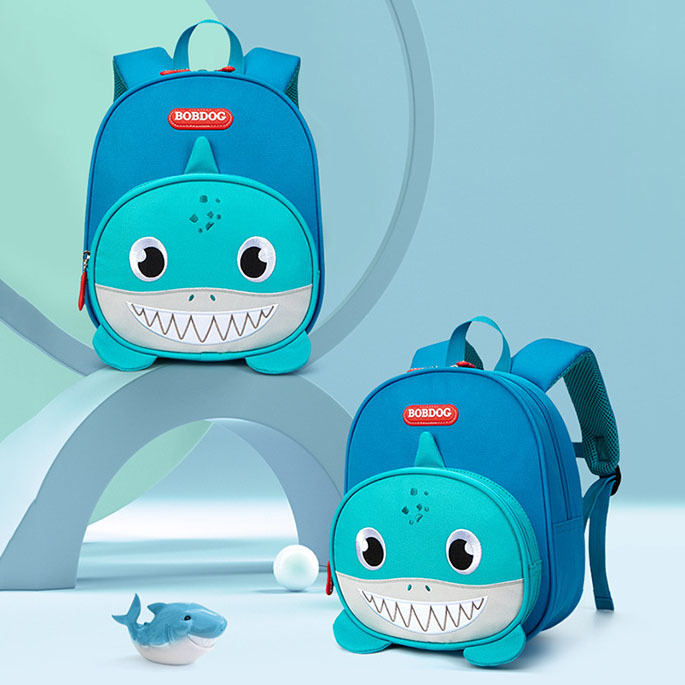 Tiburón azul bebé escuela mochila bolsa