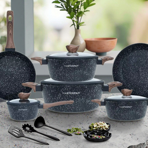 15 Miếng Nhà Hiện Đại Phong Cách Mỹ Không Dính Pan Đồ Nấu Nướng Với Nồi Và Pan <span class=keywords><strong>Set</strong></span> Mới Đến Thân Thiện Với Môi Đá Cẩm Thạch Granite Lớp Phủ - Product Image 1