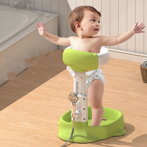 Özelleştirilebilir bebek ayakta banyo standı kaymaz Mat çocuk düz renk banyo yardım küpeşte duş standı toptan - Product Image 5