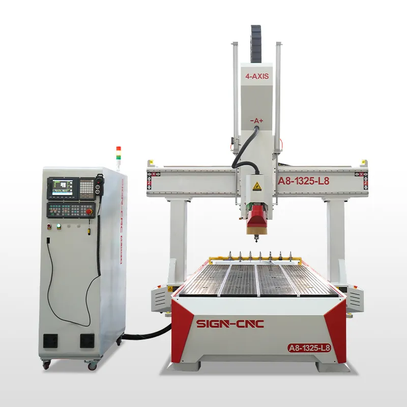 SIGN A8 4 Axis With Best quality and price ATC CNC Router machine For Surface Processing and 3D Membrane Tools and Sculptures