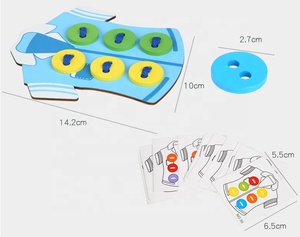 Giochi per bambini in legno bottoni interattivi per la prima educazione genitore-figlio incordatura per l'asilo allacciatura bottoni per cucire giocattolo fatto a mano - Product Image 6