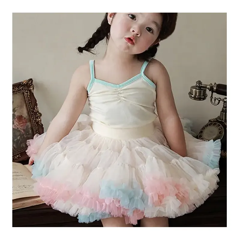 Personnalisé Dentelle Patchwork Coloré Enfants Jupe Enfant En Bas Âge Bébé Filles Jupe Tulle Haute Qualité Taille Élastique Enfants Tutu Jupe Pour Les Filles