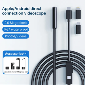 ソフトケーブルレンズ5Mボアスコープ検査カメラ (IOS Type-CおよびマイクロUSBプラグ用) (3 in 1) IP67パイプ検査用防水 - Product Image 4
