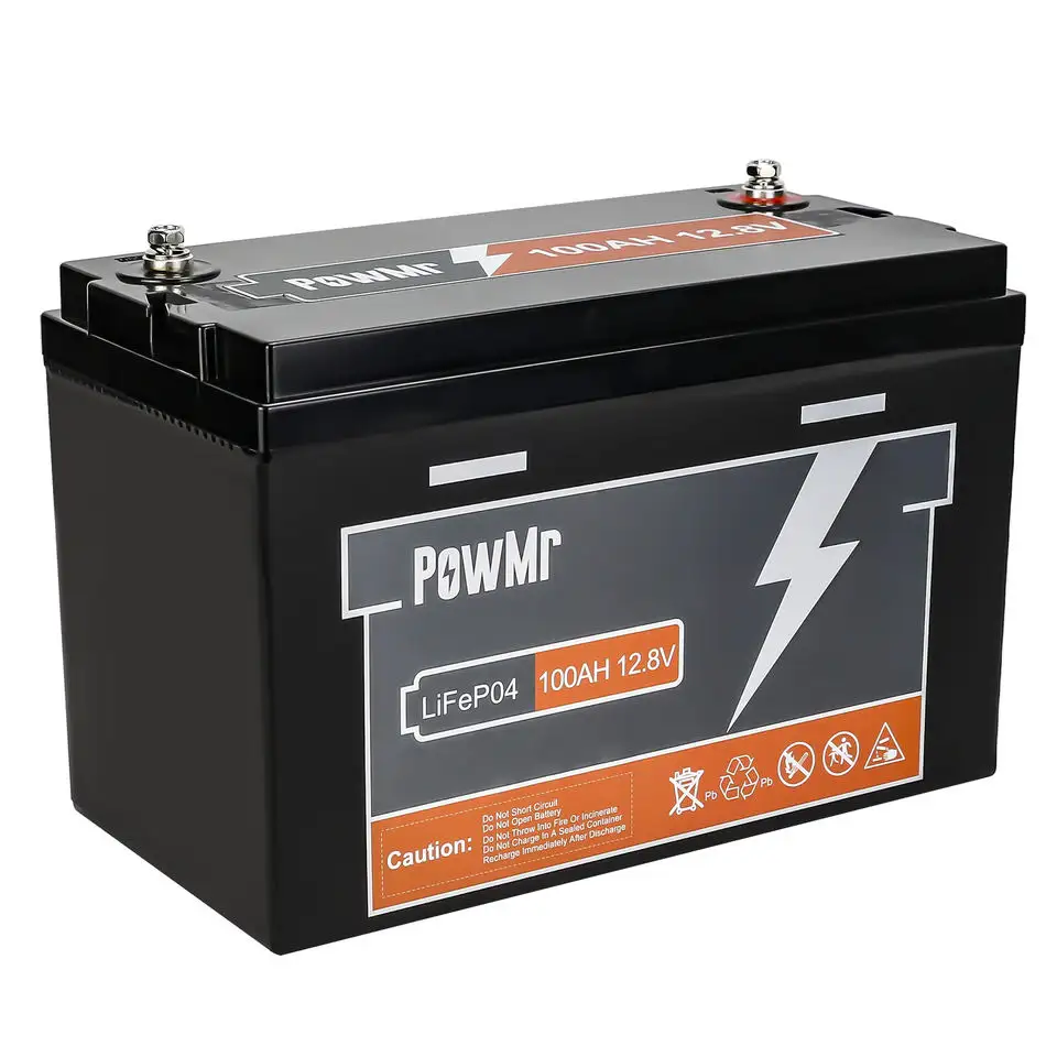 PowMr 50AH 100AH 12V seri dapat diterima 4 Unit baterai surya baterai Gel asam timbal Lithium baterai 12.8V baterai LiFePO4 untuk sistem surya