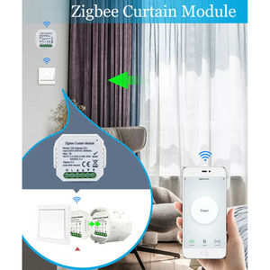 โมดูลผ้าม่าน Zigbee 220V Domotic,สวิตช์รีเลย์คู่ทำงานร่วมกับมู่ลี่บานประตูหน้าต่างมอเตอร์แบบท่อ